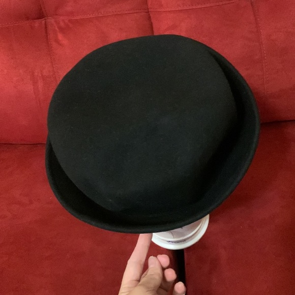 VTG Black Wool Womens Hat Casual Rolled Felt Rim Cap - Picture 5 of 6